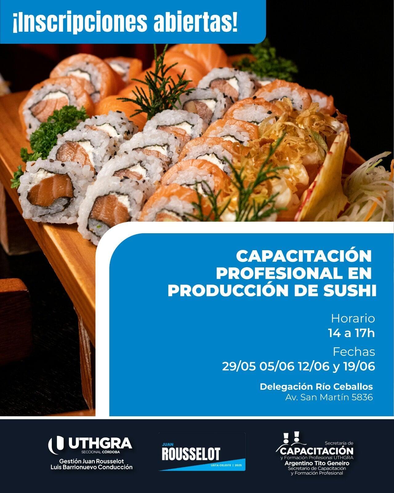 Nuevo Curso de Producción de Sushi en Río Ceballos